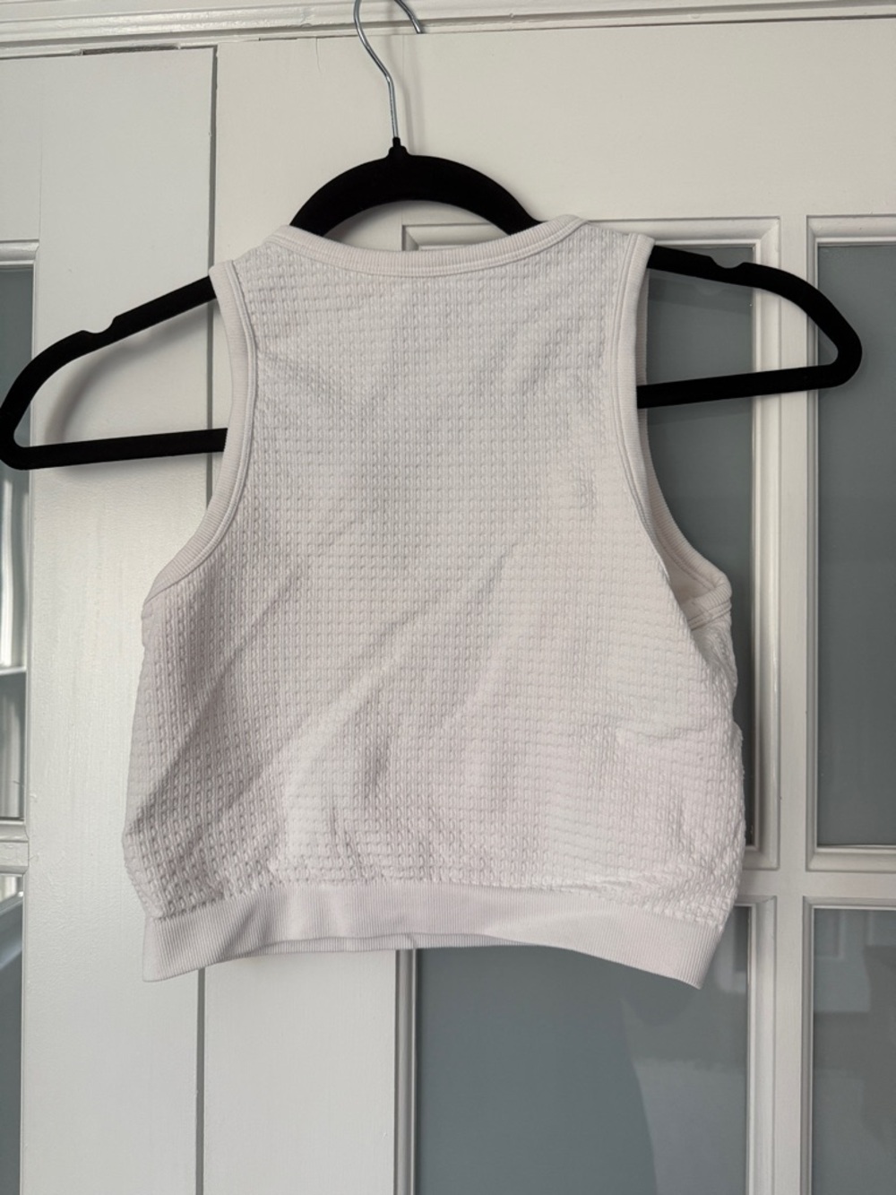By Together White Textured Ribbed Crop Tank - Picture 2 of 2